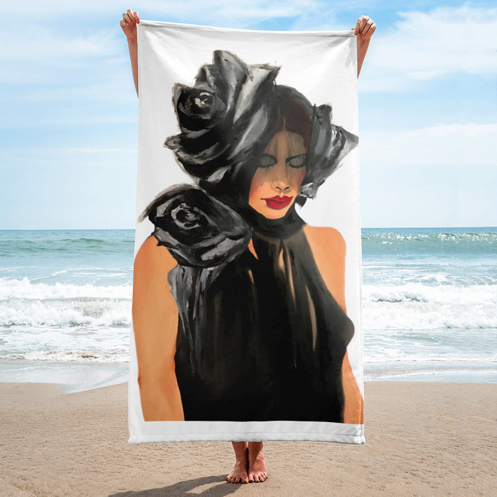 Black Rose - Sublimination Towel